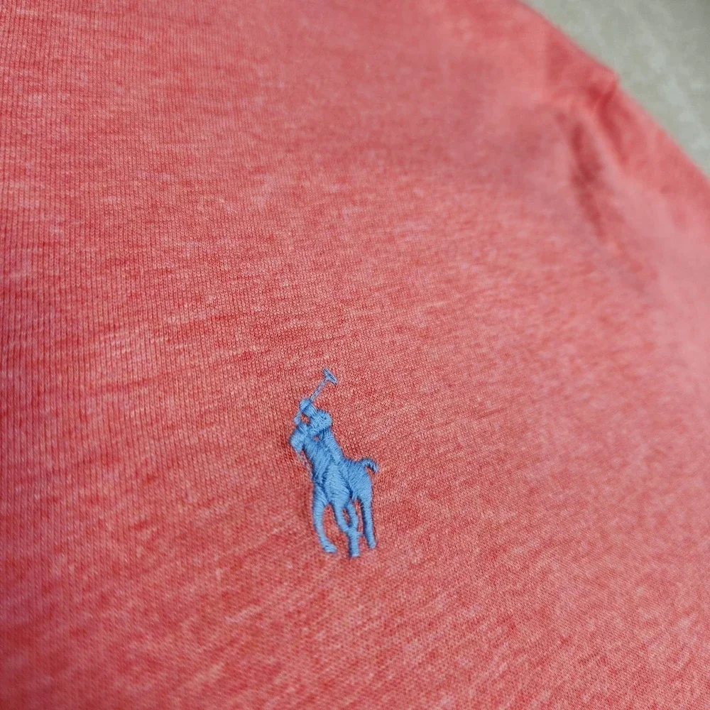 Polo Ralph Lauren Shirt Men Large Classic Fit‎ Jersey Soft Cotton Tee Peach NEW
